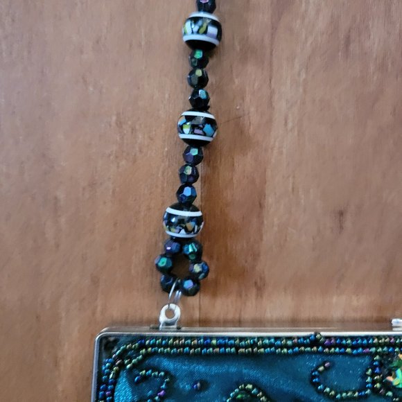 Bisou Bisou Emerald Green Beaded Clutch Evening Bag - Picture 9 of 13